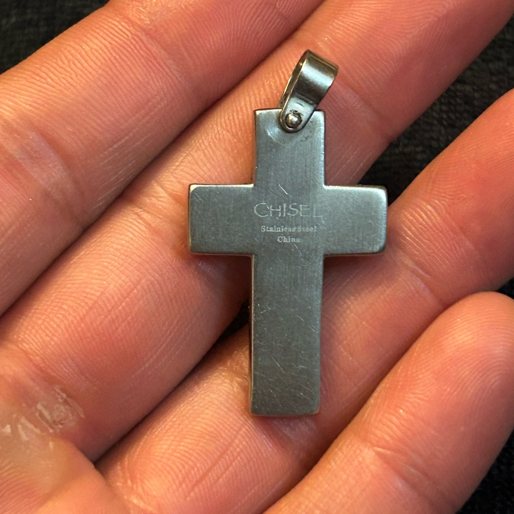 Chisel Stainless Steel Cross Pendant